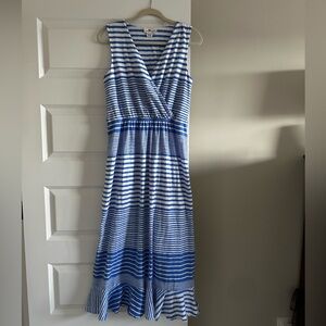 Vineyard Vines Blue and White Striped Midi Dress